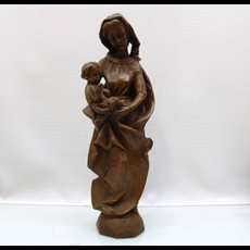 15" Wood Carved Madonna & Child SKU C1059-005